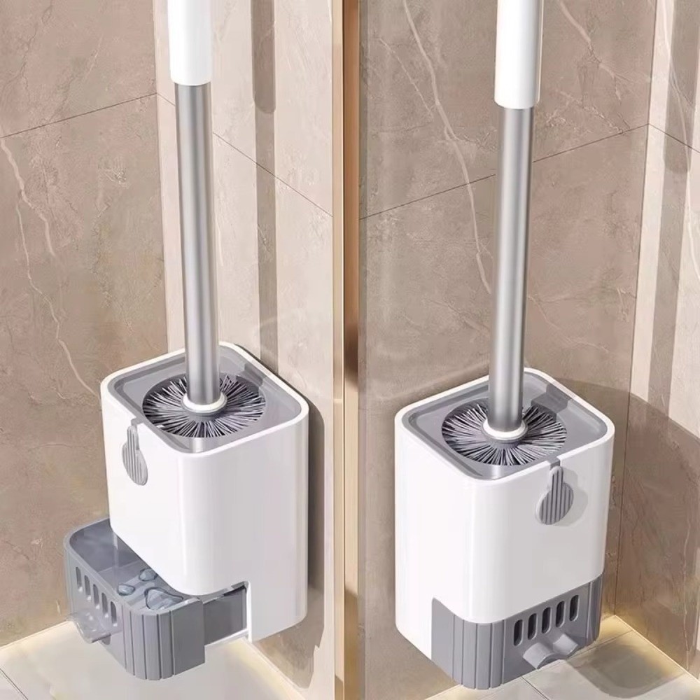 Brush Bristle Set - Ergonomic Wall Mount Toilet Brush Set