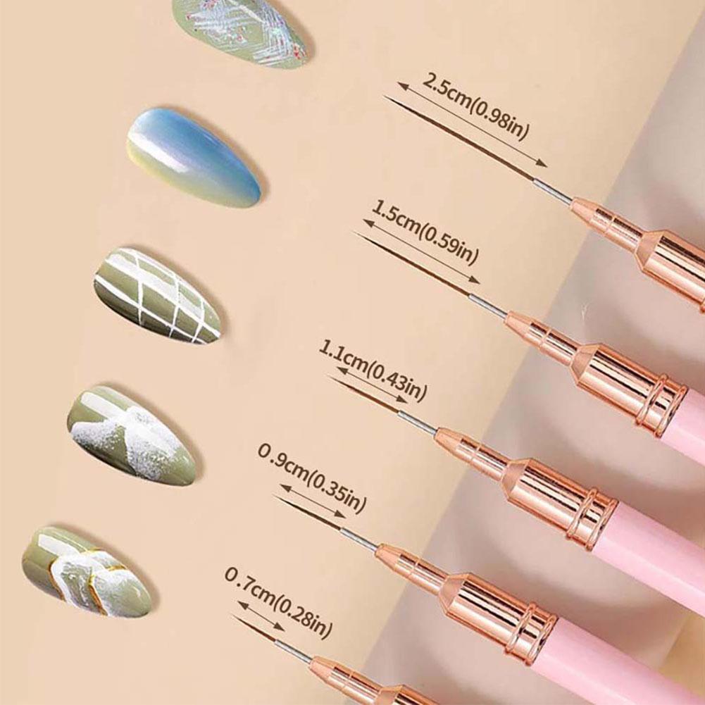 5PCS Nail Art Liner Brush Set  - đánh giá và giá Brush Bristle Set