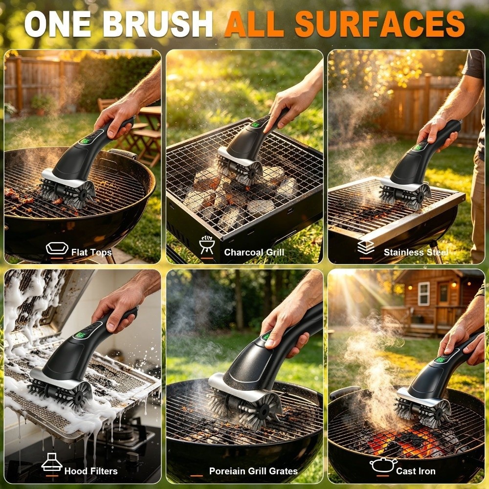 2-Speed Settings Electric Gril - đánh giá và giá Brush Bristle Set